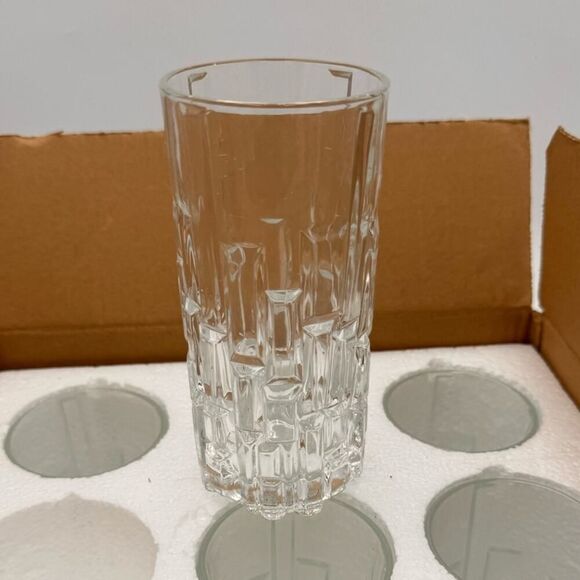 MDLU Crystal Juice Water Glasses Tumbler Transparent Set‎ Of 6 Pcs - Picture 1 of 3